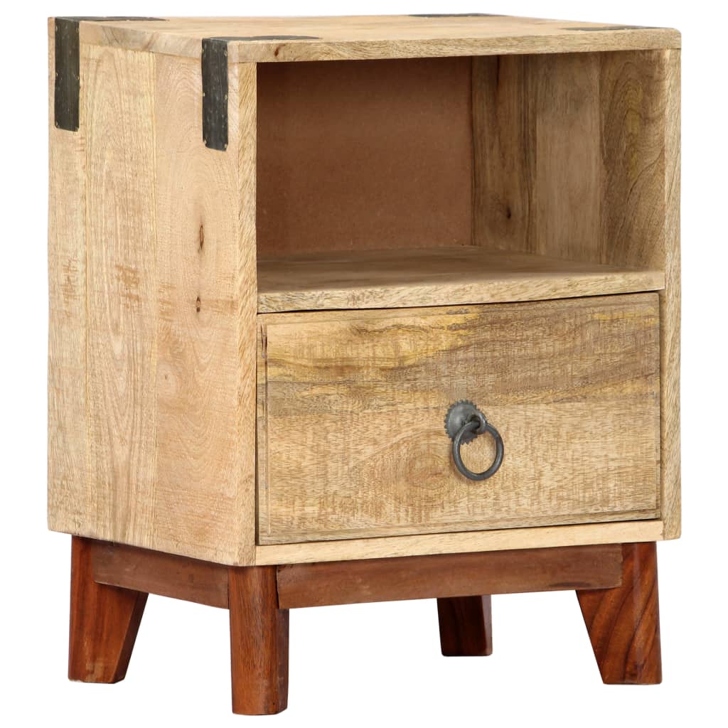 Bedside Cabinet 40x30x52 cm Solid Rough Mango Wood